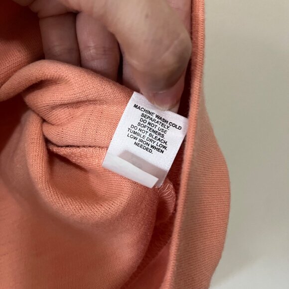 Freely Women Coral Cropped Long Sleeve Round Neck Waffle Neck Thermal Top SZ XS - Picture 3 of 7